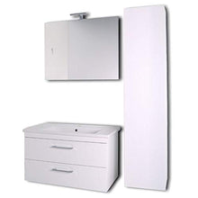 OGOMONDO Mobile da bagno sospeso Spring Bianco con Colonna specchio MADE IN ITALY