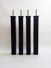 Set di 5 piedi per letto da 40 cm (con 1 piedistallo centrale: fissaggio senza fori) – Diametro Ø 40 mm – Nero – Quadrato