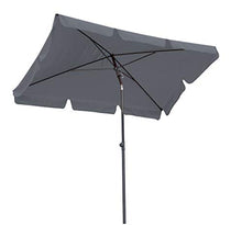 QUICK STAR Ombrellone da balcone, 200 x 125 cm, rettangolare, pieghevole, grigio