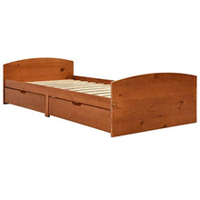 FAMIROSA Giroletto con 2 Cassetti Marrone Miele Legno di Pino 90x200 cm-2156