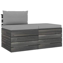 FAMIROSA Set Divani da Giardino su Pallet 2 pz con Cuscini Massello Pino-1672
