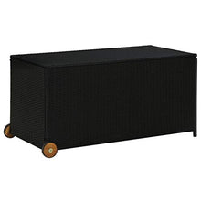 vidaXL Contenitore da Giardino Nero 130x65x115 cm in Polyrattan