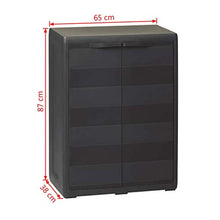 GOTOTOP Armadietto basso da giardino con ripiano regolabile, in plastica, 65 x 38 x 87 cm