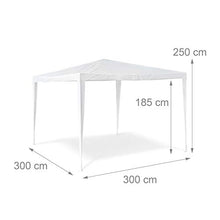 Relaxdays Gazebo/Tenda per Esterni, Quadrata, Bianco, 300x300x250 cm