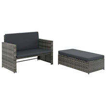Festnight Set Divani da Giardino, Set di Mobili da Giardino 5 pz in Polyrattan Grigio