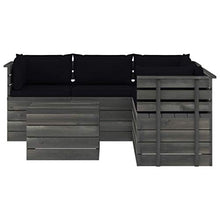 FAMIROSA Set Divani da Giardino su Pallet 6 pz con Cuscini Massello Pino-1906
