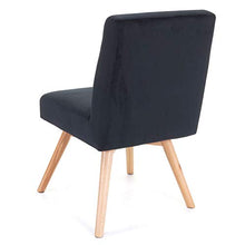 Mendler Sedia poltroncina Sala Pranzo Soggiorno HWC-F38 Design retrò Legno Velluto Nero