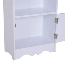 homcom Mobiletto da terra e un Armadietto 2 Ripiani Anta in MDF Bianco Bagno MDF 40L x 23P x 80A cm Bianco