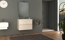 giordanoshop Mobile Bagno Sospeso 74 cm Lavabo e Specchio Tavassi Giove Rovere Bianco