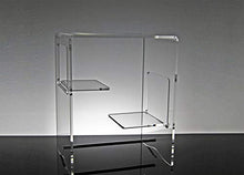 Slato Comodino da Notte dal Design Moderno a tre ripiani in plexiglass Trasparente Euridice