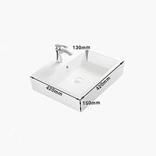 JPOYT-O Oval Lavaggio Bowl Parete inclinata - Ceramica Bianca Contro Parte Superiore del Vaso Montato (Color : Square Basin)