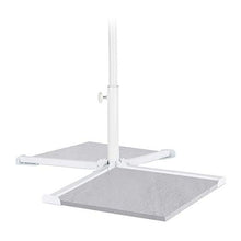 Relaxdays Base per Ombrellone, per Aste da 35 mm, Piede a Croce, Pieghevole, Funzione a Scatto, Stabile, Bianco