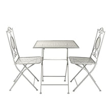 Set da giardino pieghevole tavolino e 2 sedie in ferro grigio Grigio
