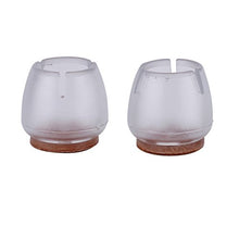 LilyJudy - Coprigambe in silicone per sedie e gambe rotonde da 25 a 29 mm (trasparente+marrone)