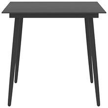 vidaXL Tavolo da Giardino Nero 190x90x74 cm in Acciaio e Vetro