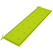 vidaXL Panca da Giardino Cuscino Verde Brillante 175 cm Legno di Teak