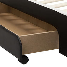 SKM Giroletto con Cassetti Nero in Similpelle 180x200 cm