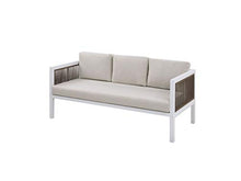 Beliani Set Lounge da Giardino con Divano e 2 Poltrone Bianco e Marrone Borello