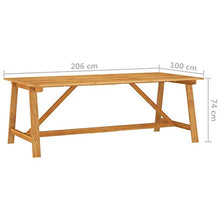 FAMIROSA Tavolo da Pranzo da Giardino 206x100x74 cm in Massello Acacia