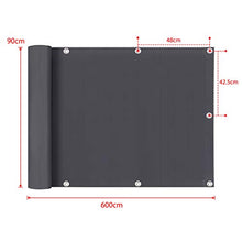 Aufun Schermo per Balcone Frangivista e Telo frangivento con Occhielli e Cordoncino, Impermeabile Recinzione per Balcone per Privacy, 0,9 x 6 m, Antracite
