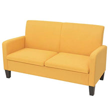SKM Divano a 2 Posti 135x65x76 cm Giallo