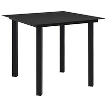 SKM Set da Pranzo da Giardino 3 pz Nero in Vetro e Acciaio