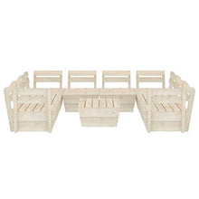 FAMIROSA Set Divani da Giardino su Pallet 9 pz in Legno Abete Impregnato-3726