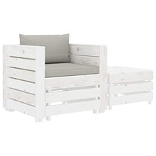 FAMIROSA Set Divani da Giardino 2 pz con Cuscino Talpa in Legno
