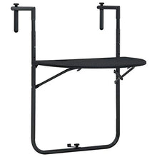 E E-NICES Tavolo da Balcone Pensile Nero 60x64x83,5cm Plastica Rattan