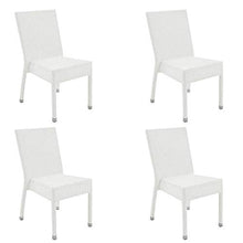 giordano shop Set Tavolo e 4 Sedie da Giardino in Alluminio e Hularo Bianco