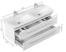 Mobile bagno con lavabo Geberit MyDay doppio 130cm nero satinato
