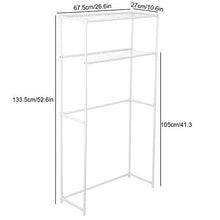 Wakects Scaffale per Lavatrice a 2 Strati, Portaoggetti da Bagno Porta Toilette Mensola da Bagno, 68x27.8x134cm