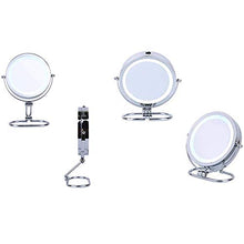 Specchio per Il Trucco, Specchio da Tavolo , Viaggio , Specchio per Il Trucco con Luce A LED, con Interruttore, Lente d'Ingrandimento 10 Volte, Specchio per Il Trucco da Appoggio