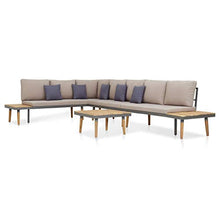 SKM Set Divani da Giardino 5 pz con Cuscini Legno di Acacia Marrone (64.7kg)