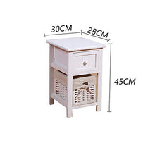 AINIYF Tavolo Comodino in Legno for Comodino for divani Organizer 2 Livelli 1 cestini e 1 Comodino Bianco