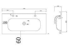 Mobile bagno Talis 100 bianco lucido, doppio , 2 cassetti senza maniglie