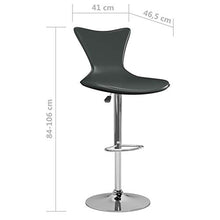 Tidyard Sgabelli da Bar 2 pz Grigi in Similpelle,Girevole a 360°