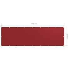 vidaXL Paravento Balcone Rosso 120x400 cm in Tessuto Oxford
