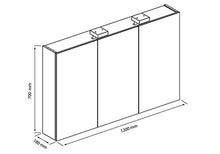 Allibert Armadietto a specchio specchio mobili da bagno pre-assemblati 120cm con illuminazione CORPO GRIGIO ASFALTO LUCIDO