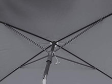 QUICK STAR Ombrellone da balcone, 200 x 125 cm, rettangolare, pieghevole, grigio