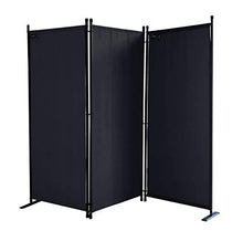 QUICK STAR Paravento da Giardino 170 x 165 cm 3 parti pieghevole Divisorio in Tessuto Protezione della Privacy Nero