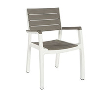 Keter Harmony - Set di 2 sedie impilabili per interni ed esterni, per sala da pranzo e intrattenimento, 2 pezzi, cappuccino e bianco