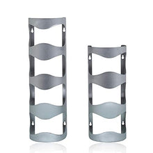 AniU - Supporto per vino in acciaio inox, da parete, con 4 scomparti
