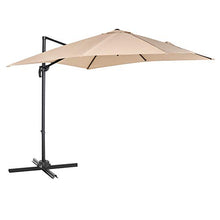 Outsunny Ombrellone da Giardino 268x268x250cm a Braccio Girevole a 360° e Inclinabile su 5 Livelli, Colore Khaki