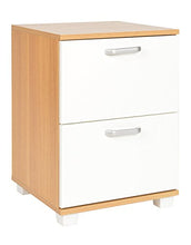 ts-ideen Comodino Mobiletto 56x40 cm Stile Moderno con 2 cassetti. Color Rovere e Bianco