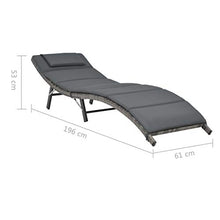 vidaXL Set Lettino Prendisole Pieghevole 5pz Polyrattan Grigio Sdraio Cislonga