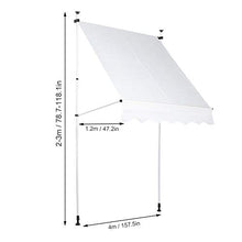 YCSD Tenda da Sole A Bracci con Manovella, Struttura Telescopica in Metallo E Parasole in Poliestere 4.0x1.2m