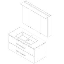 Fackelmann - Set di mobili da Bagno in Rovere Chiaro e Specchio a LED, 100 cm, 2 Pezzi, Colore: Marrone
