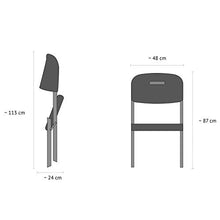Vanage VG-8644 Set Sedie Pieghevoli, Grigio, 50x48x87 cm