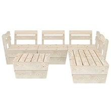 FAMIROSA Set Divani da Giardino su Pallet 6 pz in Legno Abete Impregnato-3722
